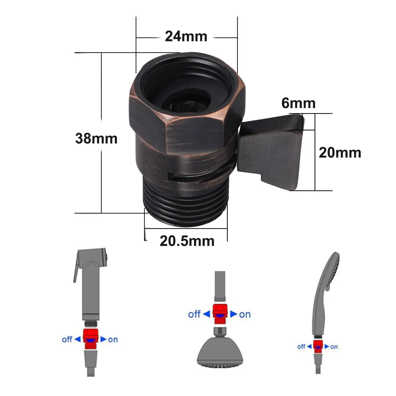 

Принадлежности для ванной комнаты Душевой клапан Быстрый контроль для ванной комнаты Регулятор расхода воды Водосберегающие аксессуары Черный Совершенно новый