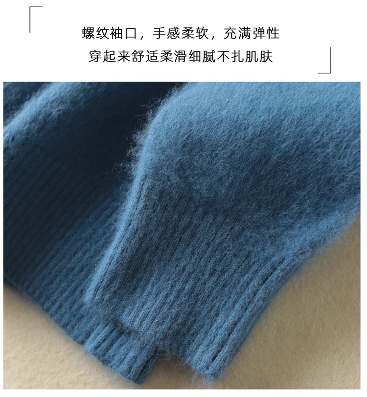 Autumn and Winter 2022 Women's High Neck Pullover 100% Pure Mink Cashmere Sweater Knitted Soft Fashion Women's Clothing