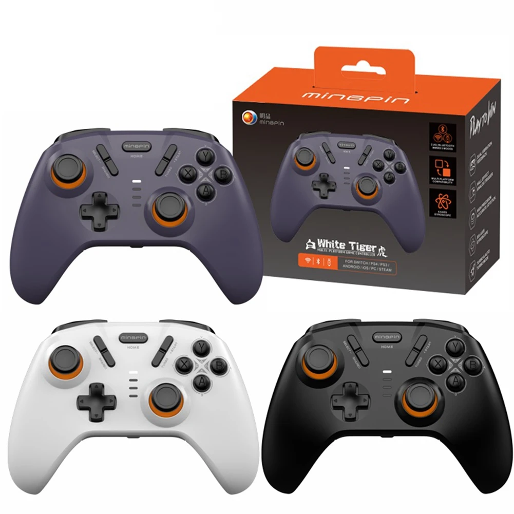 AS62 Mingpin S821 Pro Wireless Bluetooth Grip Hall Trigger for Switch Android IOS/PS4/PC Multi-Functional Portable Gamepad,C