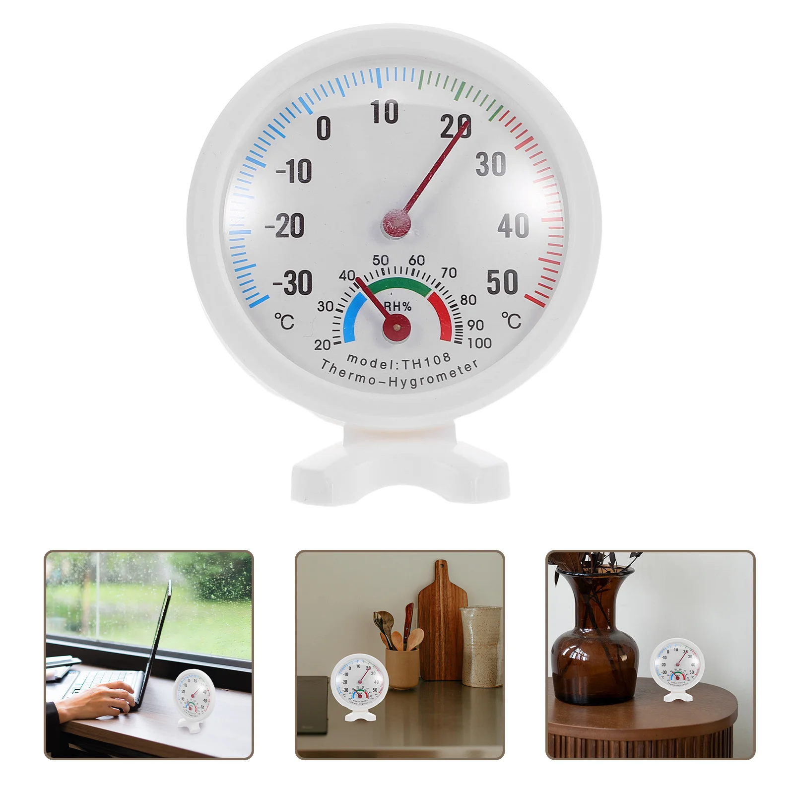 

2pcs Mini Temperature Humidity Meter Compact Hygrometer Thermometer For Fridge Refrigerator Indoor Outdoor Use Analog Dial