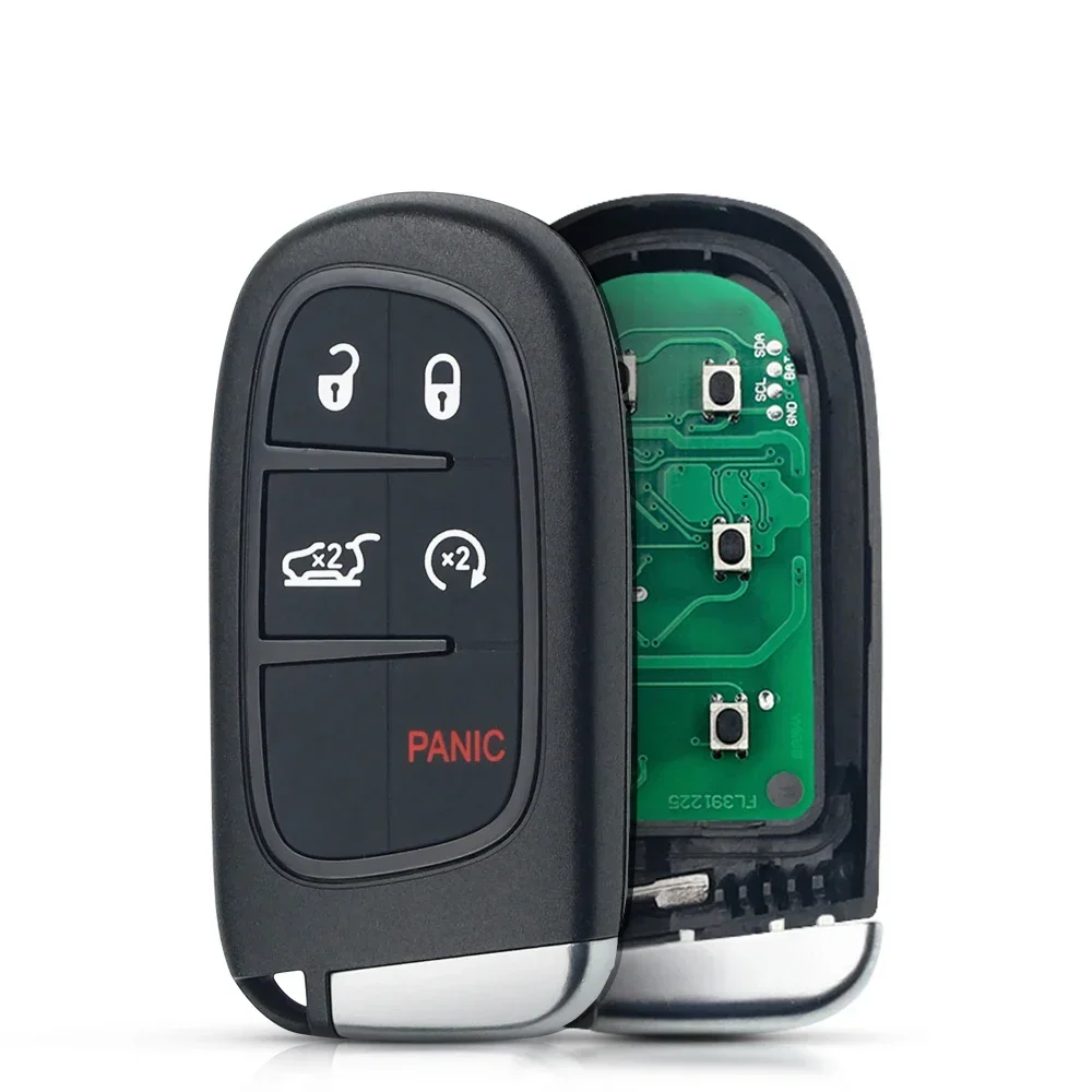 KEYYOU NEW KeylessGo 433Mhz Hitag-AES 4A 칩 2/3/4/5 버튼 리모트 스마트 키 지프 체로키 듀랑고 크라이슬러 GQ4-54T용