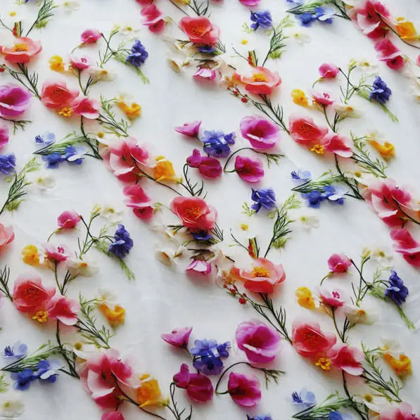High Quality 3D Digital Rayon Fabric By The Meter for Pajamas Skirts Pant Sewing Summer Printed Flower Pattern Cloth Thin Smooth