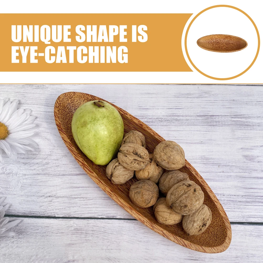 

Wooden Boat Shape Fruit Tray Decorative Serving Plate for Dessert Cheese Snacks Food Serving Tray Desktop Wood Plate