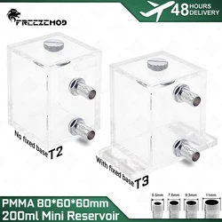 FREEZEMOD PMMA Mini Square Water Tank 5mm Thickness Full Transparent Reservoir Cuboid Acrylic 200ML Watercooler PC MOM GQSX-T2T3
