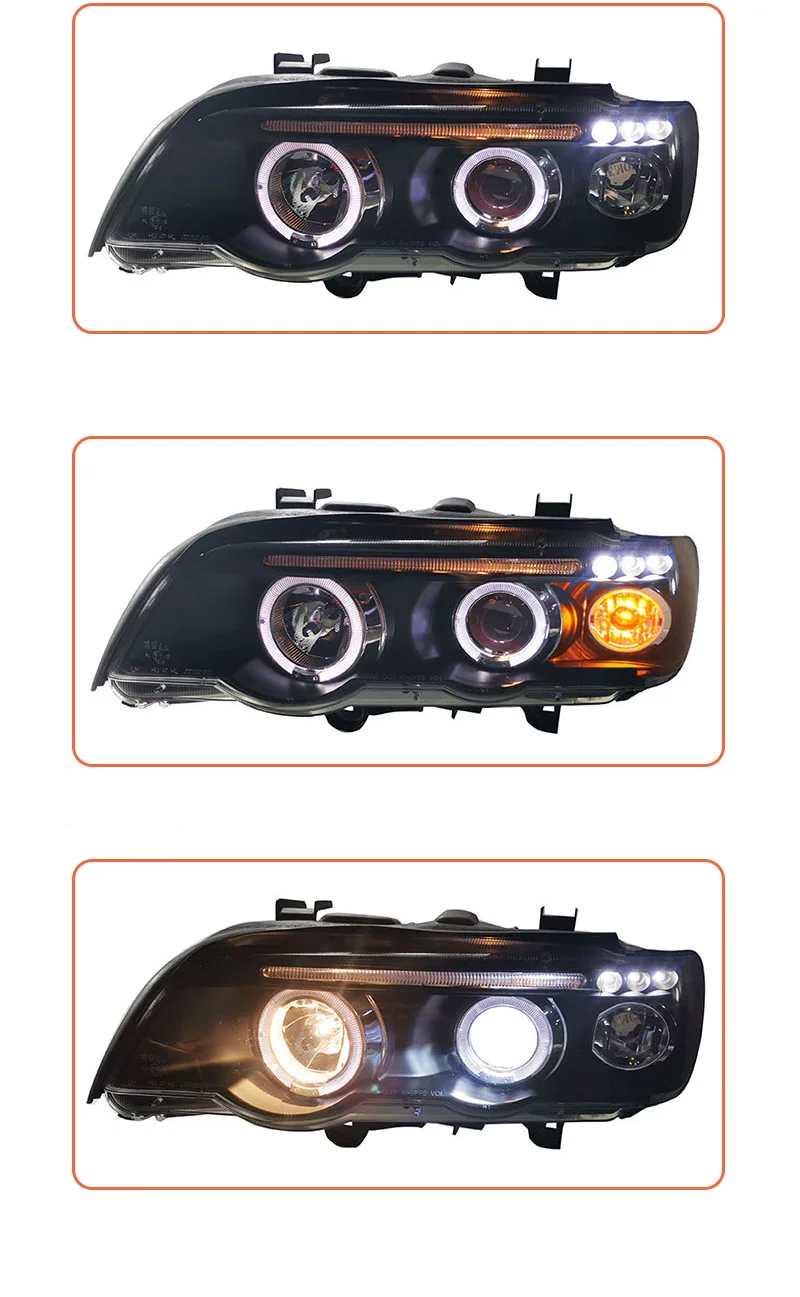 Car LED Headlamp Headlight  For BMW X5 e53 98-02 DRL Daytime Running light Turn signal