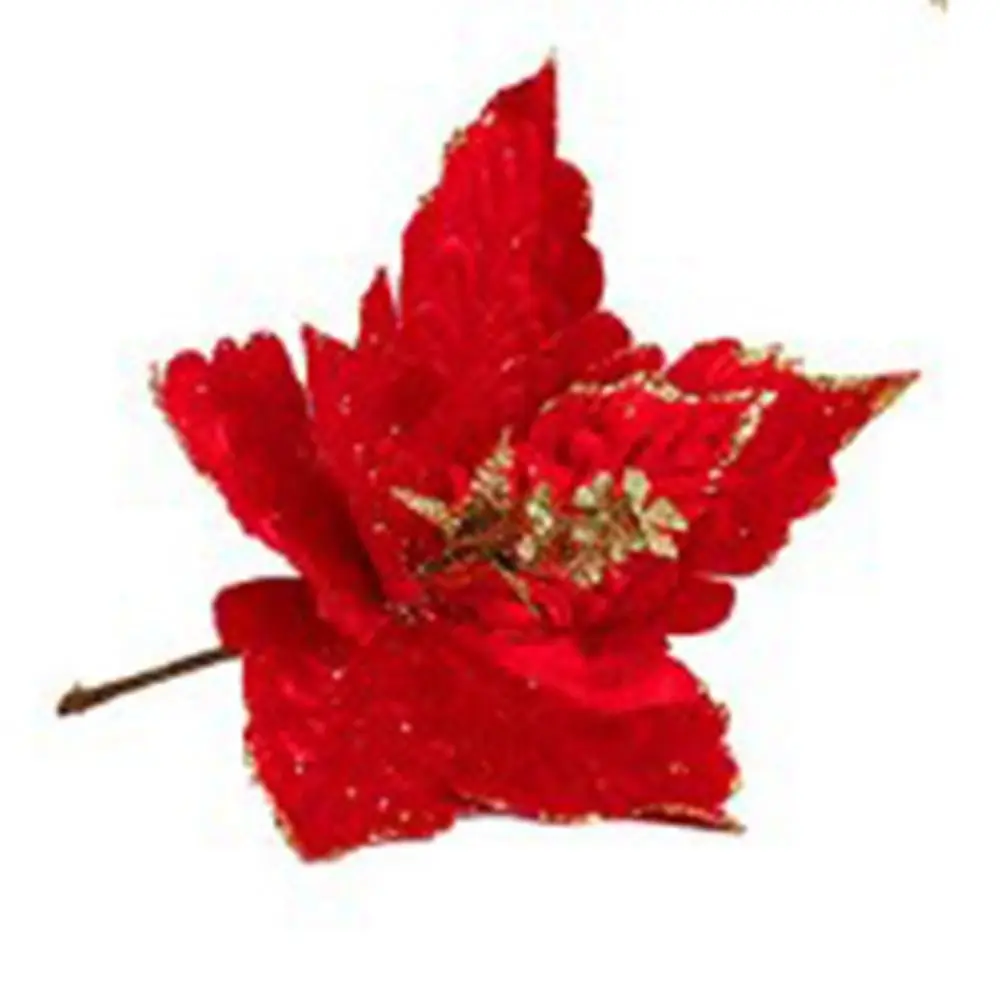 28CM Fake Artificial Christmas Flower Glitter ​DIY Simulated Wealth Flower Large Plastic Christmas Tree Ornaments Shopping Mall