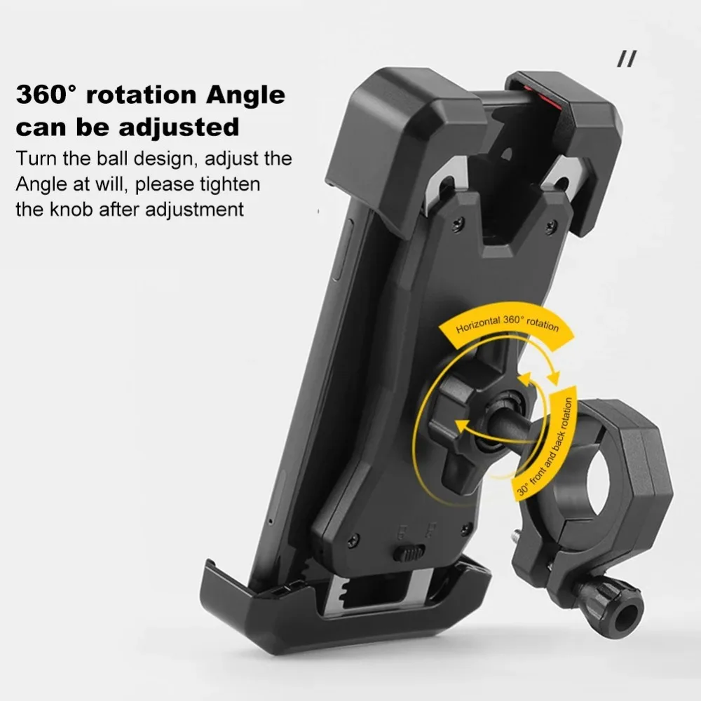 360° View Bicycle Phone Holder Flexible Viewing Antislip Clip Mobile Phone Stand Secure Base Handlebar Style Cycling Accessories