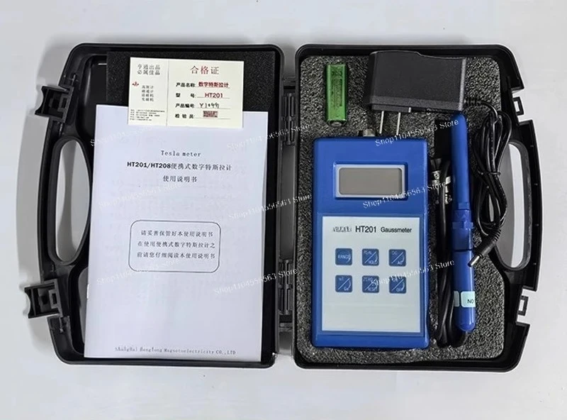 Digital Gauss Meter Tesla Meter Flux Meter HT201, High Precision Surface Magnetic Field Tester