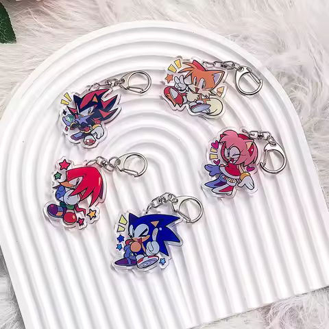 Anime Characters Sonic The Hedgehog Acrylic Keychain Accessories Shadow the Hedgehog Bag Charm Cute Funny Backpack Pendant