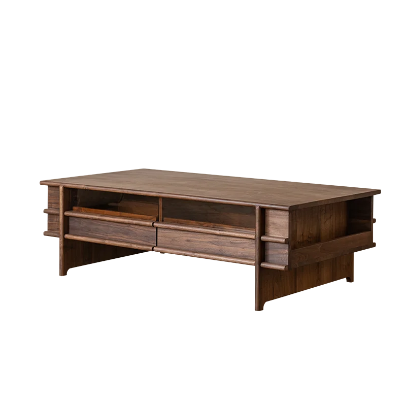 

North American black walnut solid wood coffee table, modern living room, simple rectangular coffee table, made of wood