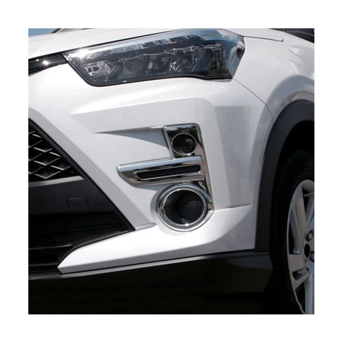 For Raize 200 Series Car Chrome Front Fog Light Lamp Cover Trim Foglight Bezel Decoration Frame