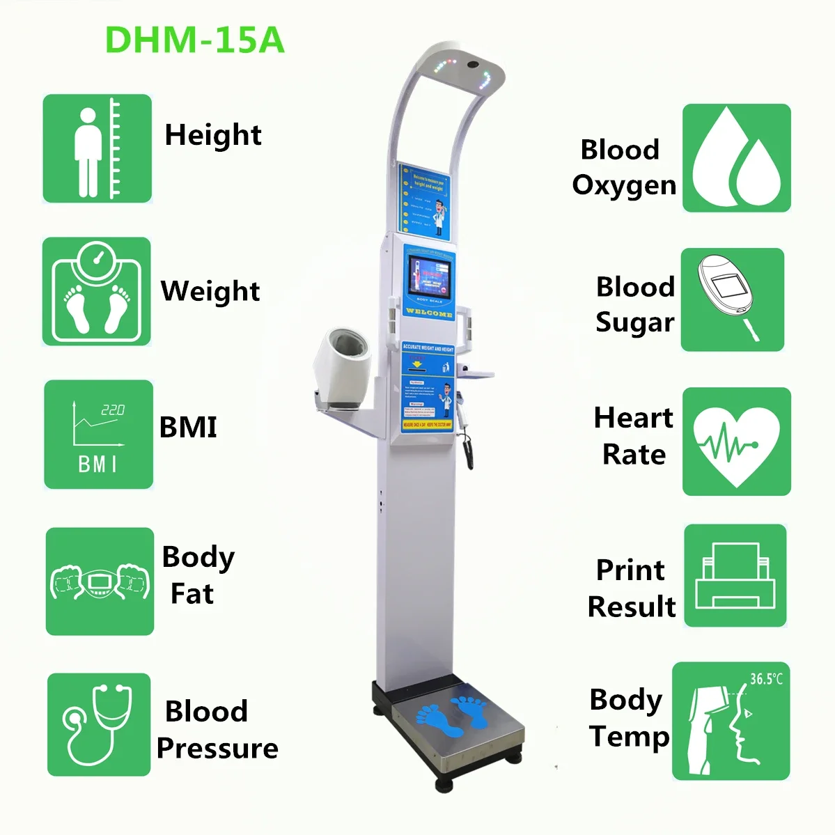 Adult Electronic Medical Weighing Scale Body Fat Height Weight Digital Scales with Printer Coin Height Weight Scale
