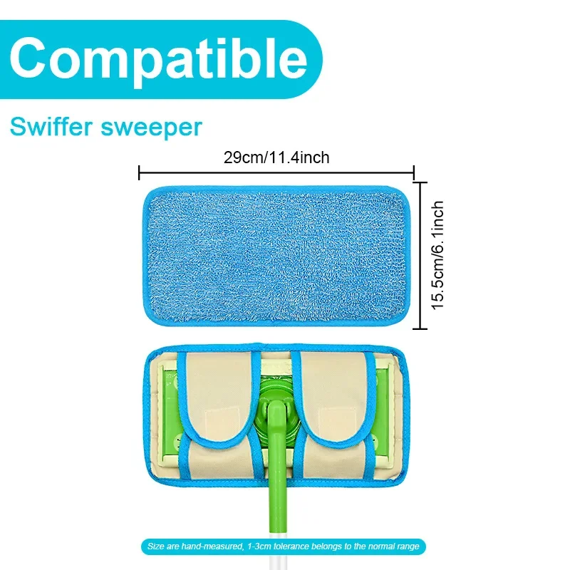 Mop Pad for Swiffer Sweeper Microfiber Floor Washable Reusable Mop Cloths Wet and Dry Flip Mop Cleaning Tool