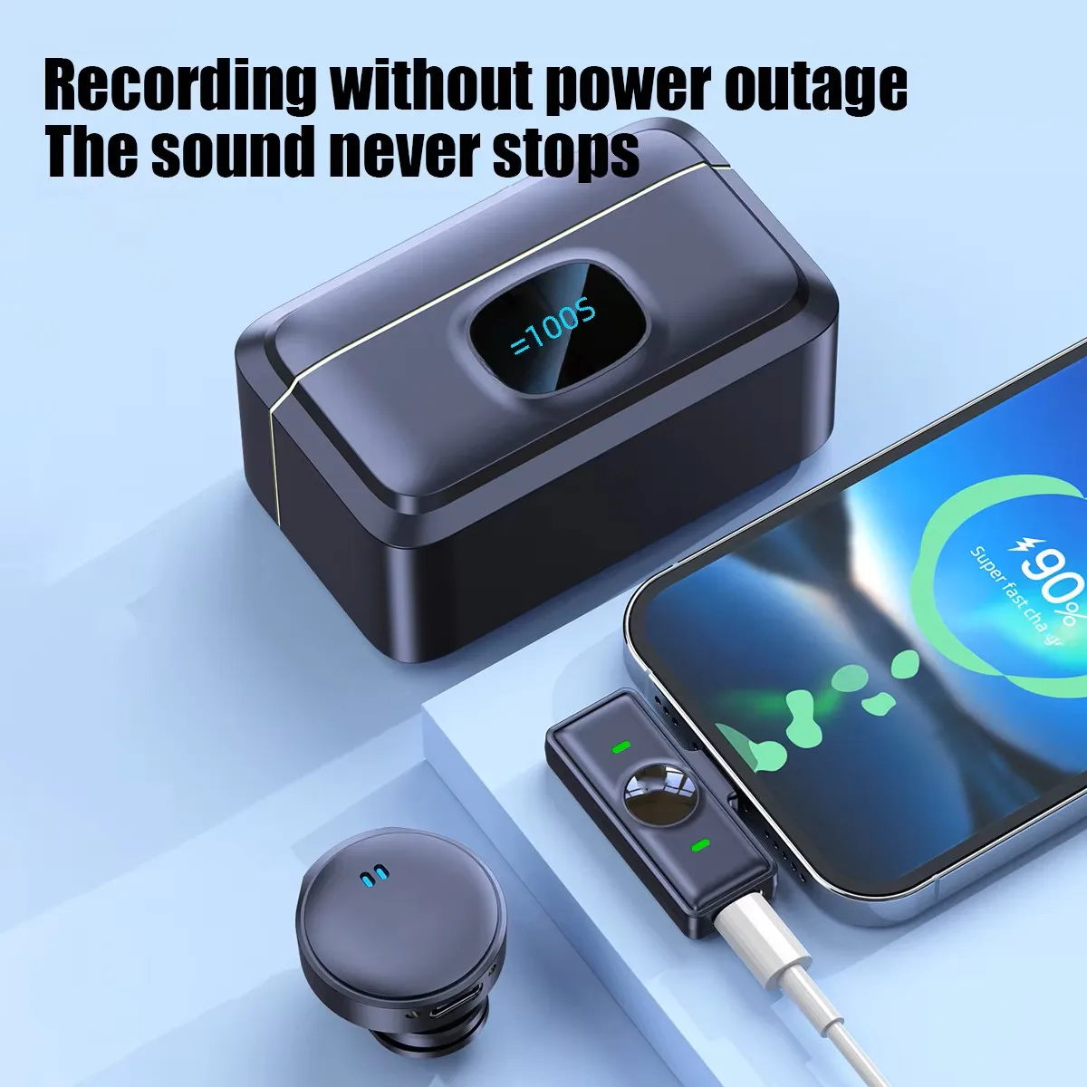 WIFIT Plug and Play 2.4G Chip Wireless Magnetic Suction Button Collar Microphone With Charging Case For Video Recording