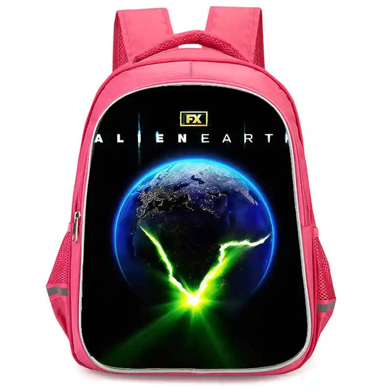 

Disney Girls Backpack with Double Zipper Pocket,Pink Cartoon Alien:Earth School Bags,Durable 16-in Kids Bags for Pupil Students