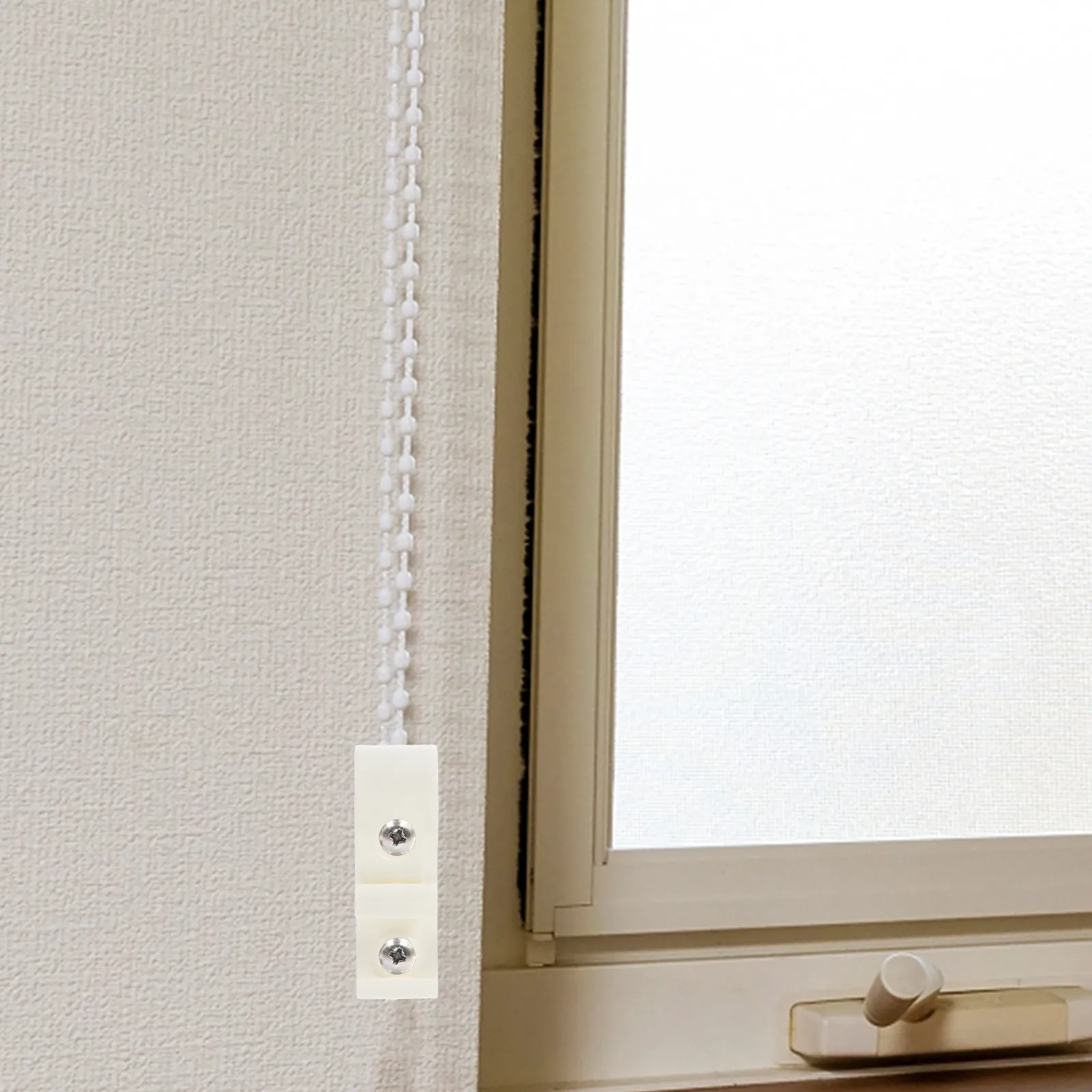 8Pcs Roller Blind Clip Safety Pull P-Shaped Dual Screw Holes Secure Curtain Hook for Vertical Roman Shade Chains Roller Blind
