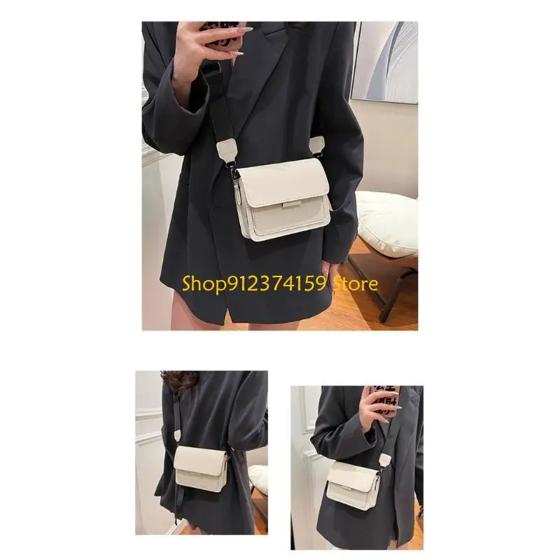 

G5AE Elegant Small Crossbody Bag With Wide Strap PU Leather Shoulder Bag Satchel Purse Suitable For Shopping Work And Travel