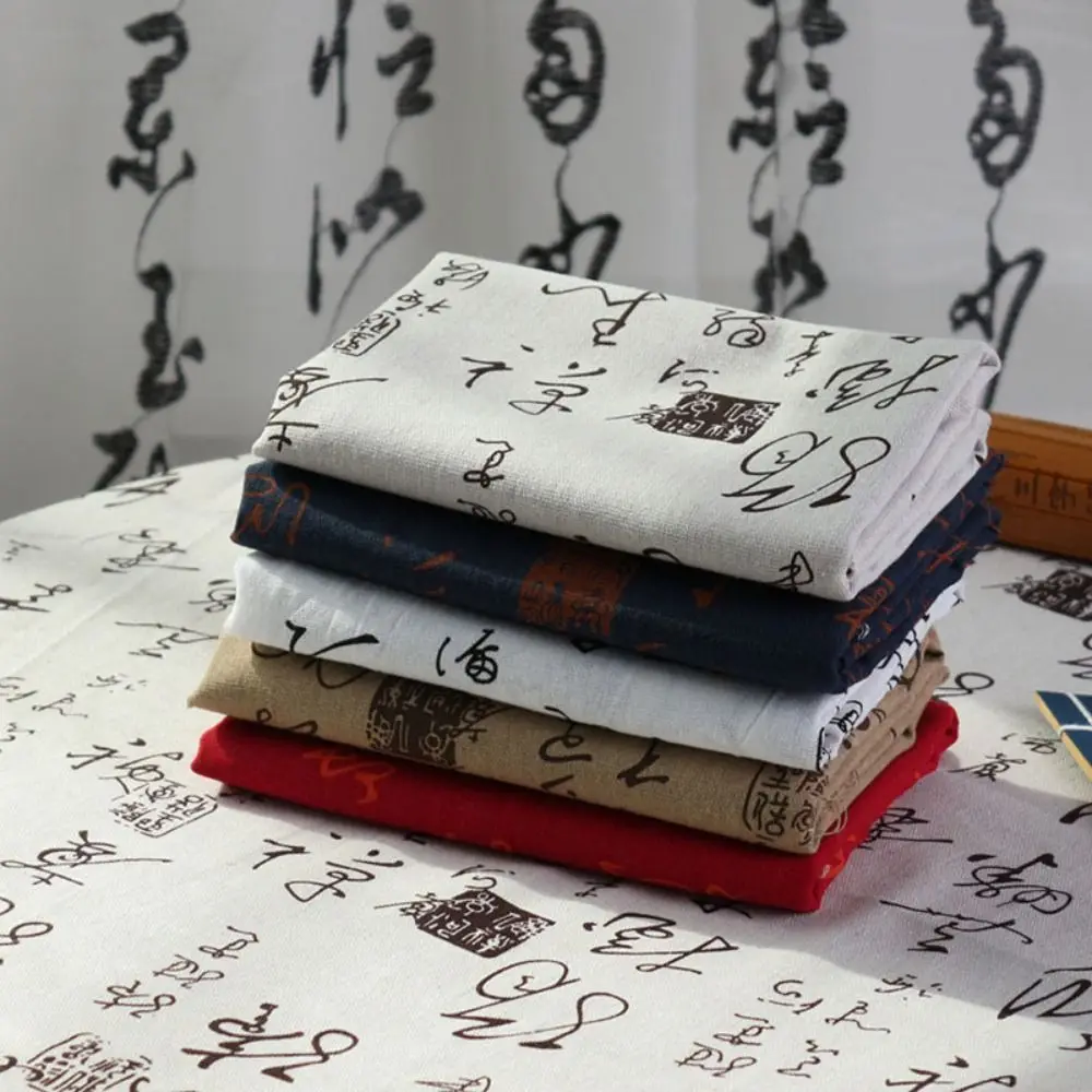 Retro Calligraphy Yarn Background Cloth Cotton and Linen Multifunctional Chinese Style Calligraphy Yarn Antique Table Cloth