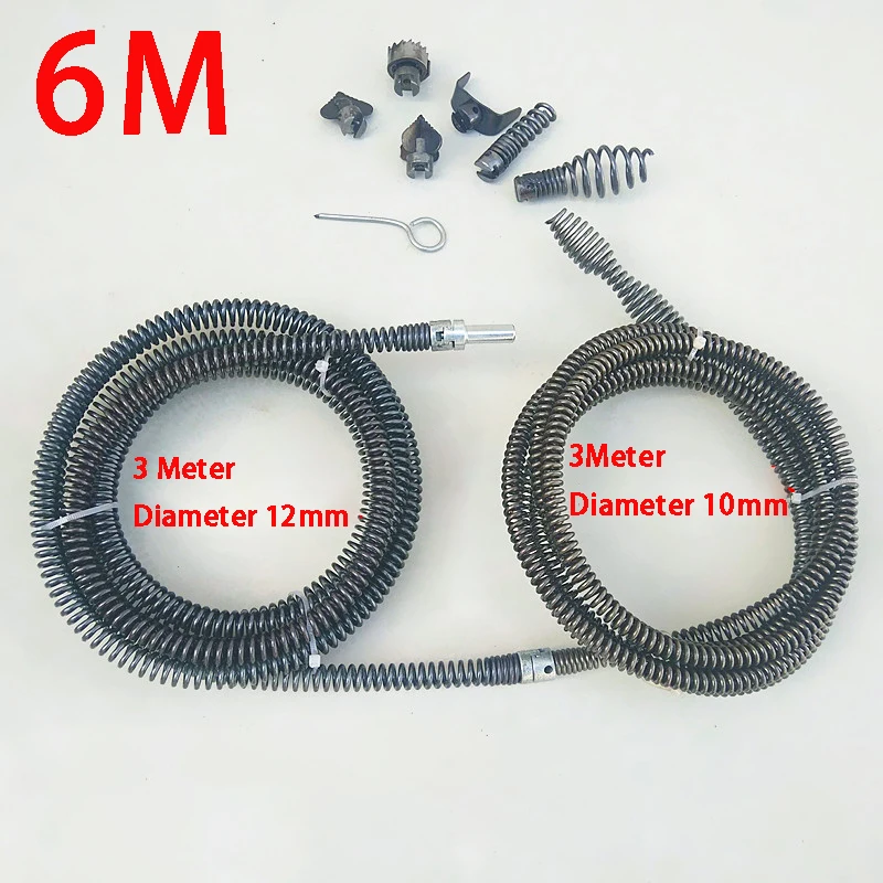 

6 Meter Electric Drill Pipe Dredging Tool Spring Pipe Sewer Pipe Unblocker Bathroom Kitchen Drain Cleaner Sink Clogged Remover