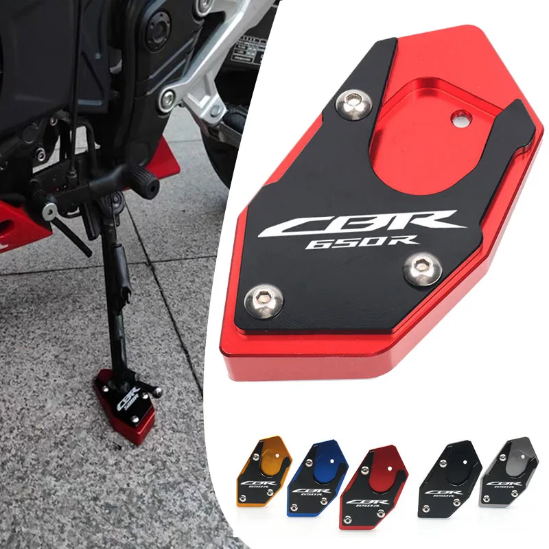 Motorcycle CNC Kickstand Foot Side Stand Extension Pad Support Plate Enlarge Stand Fit For CBR650R CB650R CBR650F CB650F