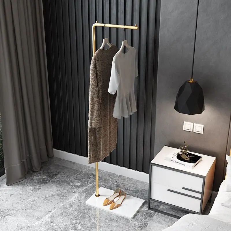 Imagem -04 - Nordic Iron Art Standing Coat Rack Indoor Slate Floor Gold Clothes Hanger Quarto Hat Rack Sala de Estar l Forma