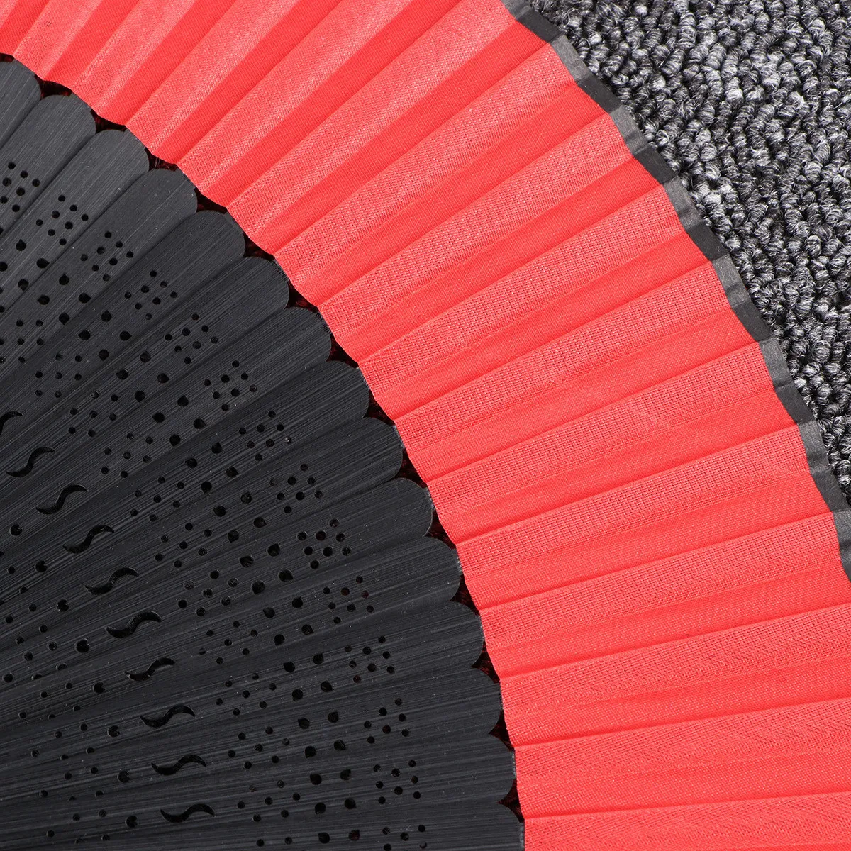 Antiquities Black Folding Shape Hollow Red Cover Vintage Style Home Decoration Photo Props Crafts Handheld Fan