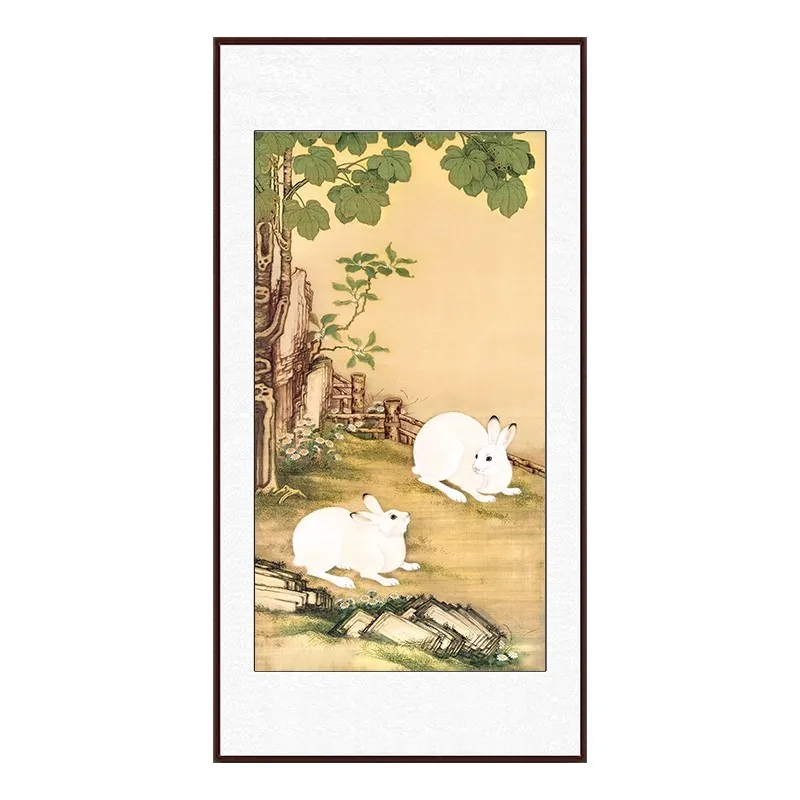 

11CT Two Rabbits Needlework,Printed Cross stitch,Sets For Embroidery kit Full Cross-Stitching 70X120cm 46 Colors