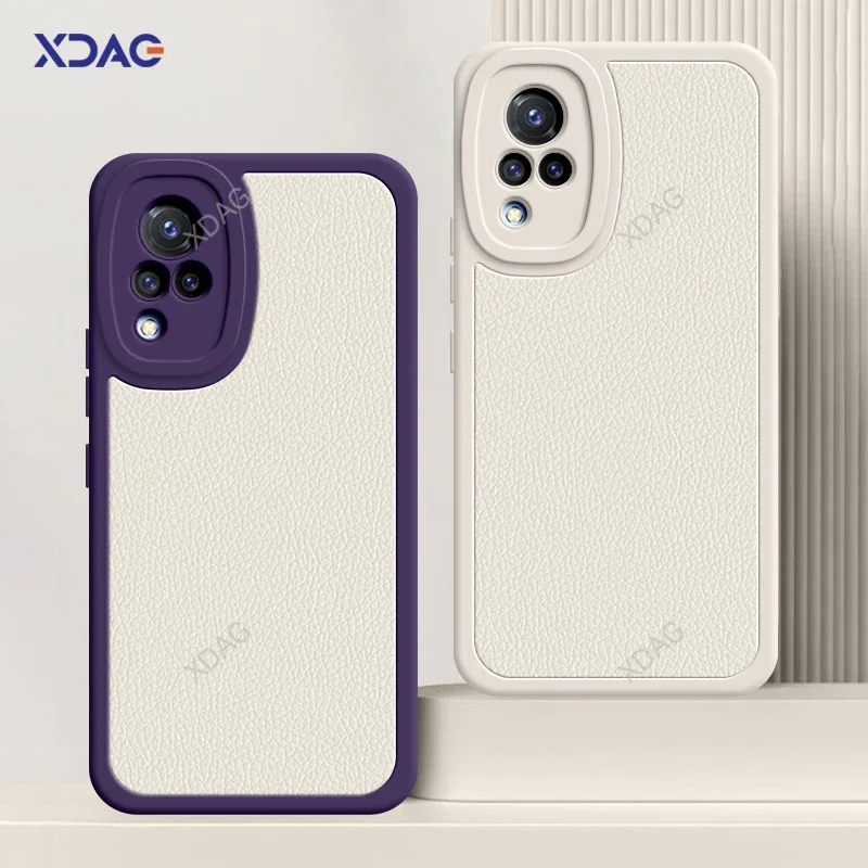 

Luxury Litchi Peel Pattern Case Back Cover for VIVO S9 S9E 5G Soft Leather Lambskin Lens Protection Shockproof Phone Funda Shell