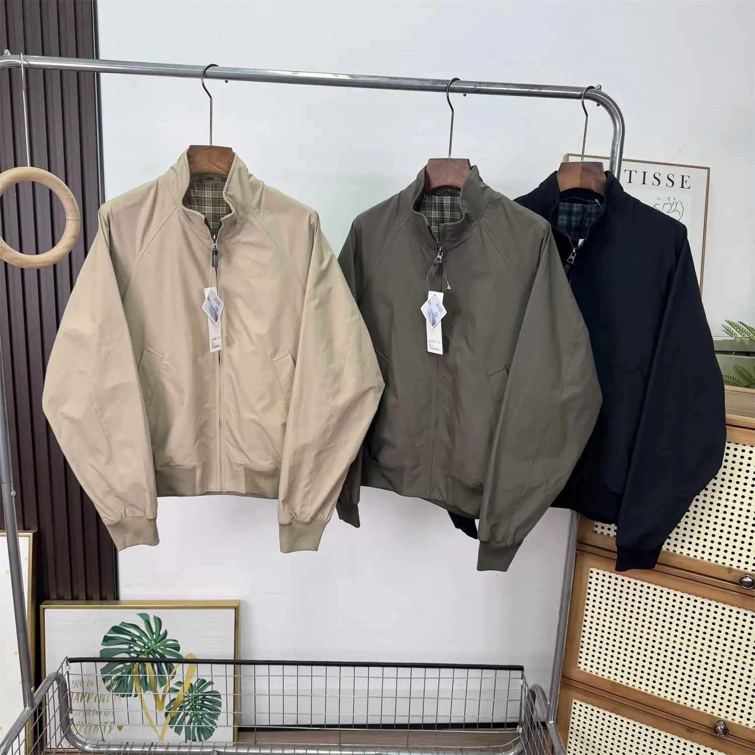 

Casual Style Loose Fit Stand Collar Jacket Zipper Closure Long Sleeve Polyester Cotton Blend Spring Autumn Women's Outerwear