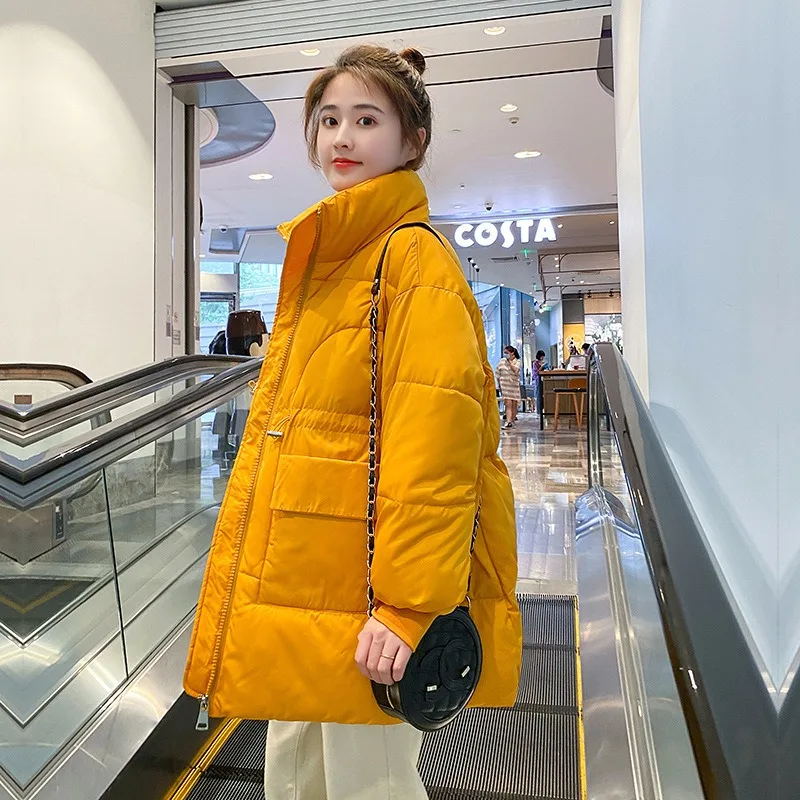 

2026 New Winter Women Parkas Coat Loose Long-sleeved Warm Bread Clothes Thicken Cotton Clothes Stand-up Collar Puffer