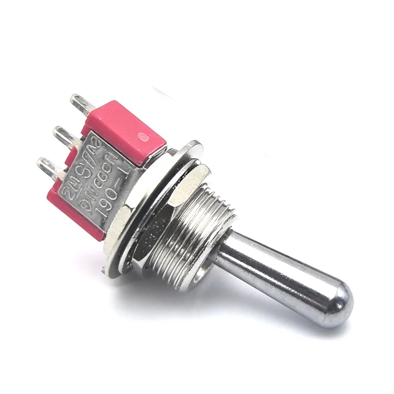 1pc SH T80-T Z1 Series Large Long Handle 12mm ON--OFF-(ON) Reset SPDT 3Pin 3Position(MOM)Panel Mount Mini Toggle Switch 5A125VAC