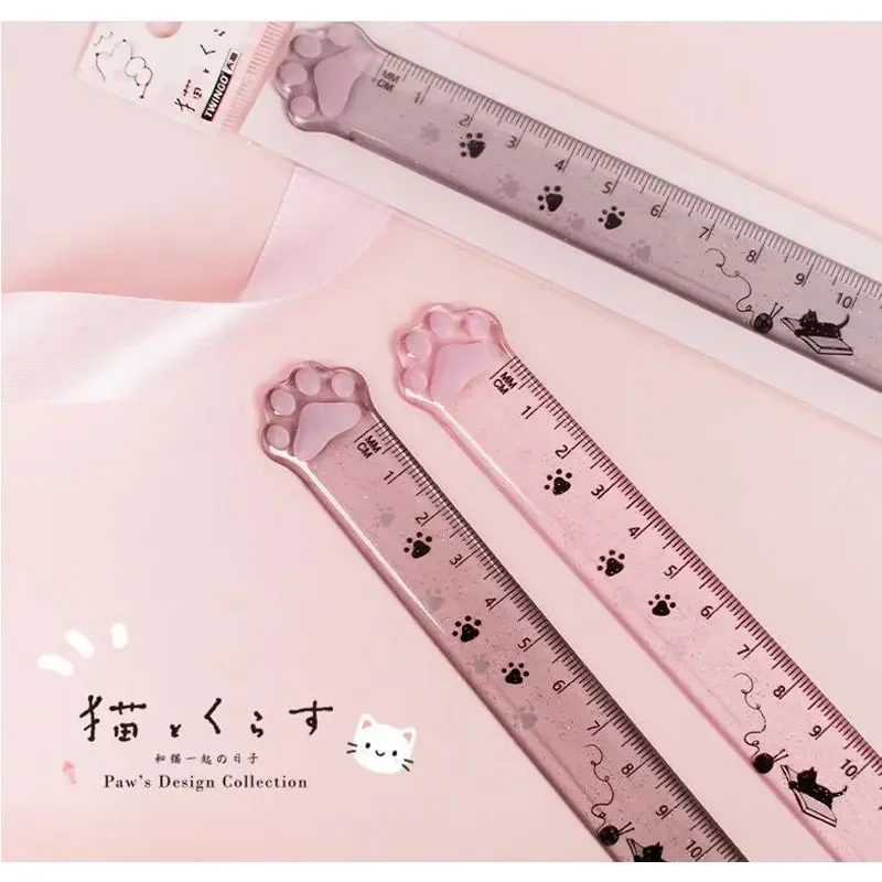 Kids Children Cute Kawaii Study Time Straight Ruler Multifunction DIY Drawing Rulers For Kids Students Office School Stationery