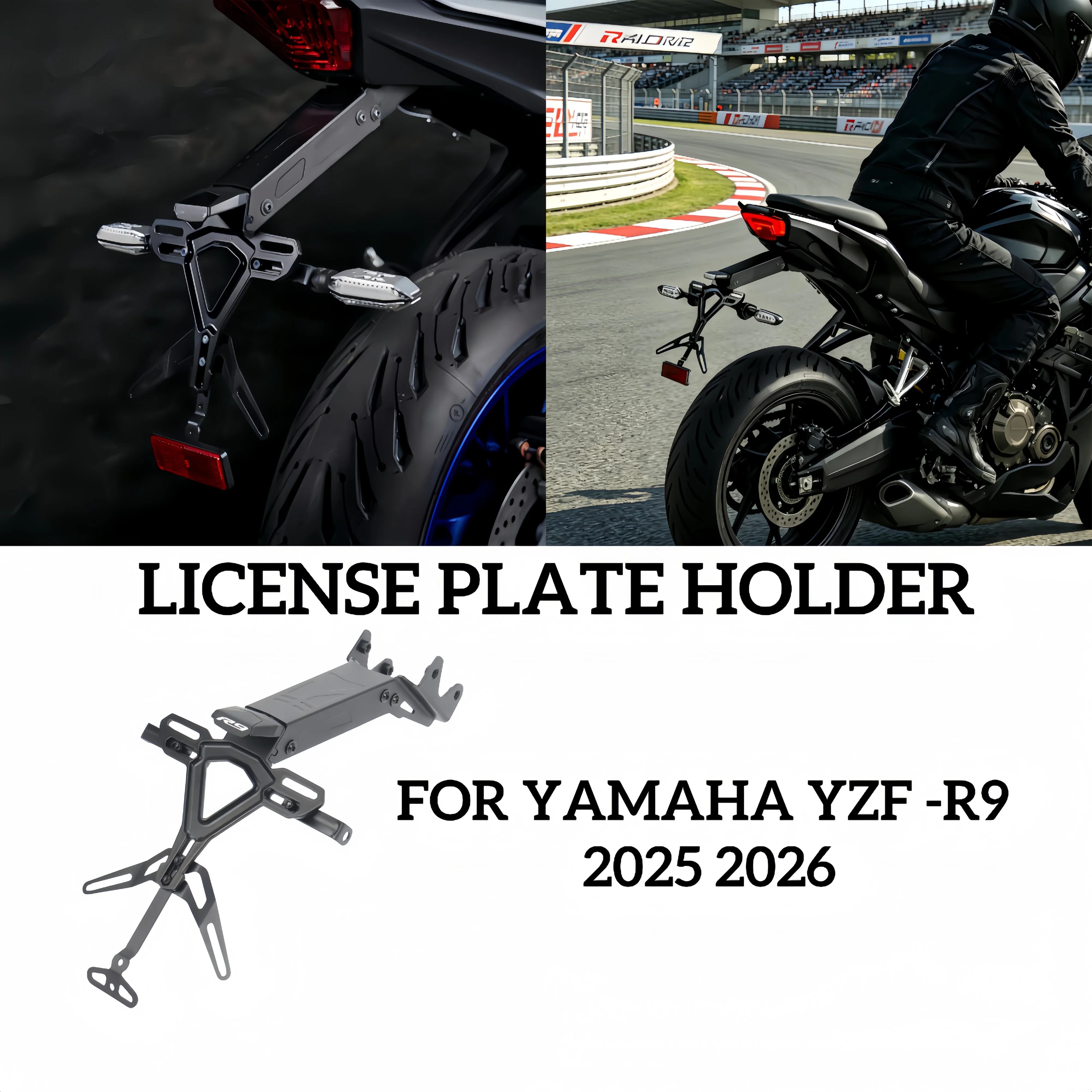 Accessories LED license plate holder Tail tidy Rear Fender License Plate HoldeR For YAMAHA YZF R9  YZF R9 YZF R9  R9 2025 2026