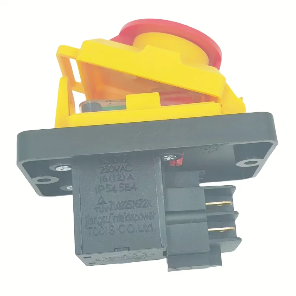 KJD12 250V 4-Pin Start/Stop No Volt Release Push Button Switch NVR for Woodshop & Metalwork Machines