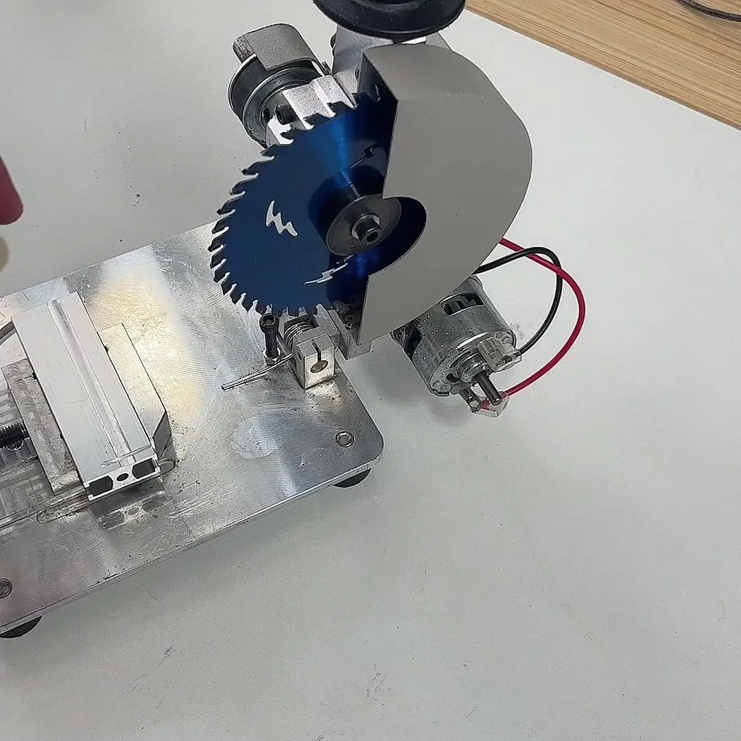 DIY Electric Drill Table Saw-Multifunctional Micro Desktop Cutting Machine For Wood Plastic (45 Degree)-Aluminum Alloy