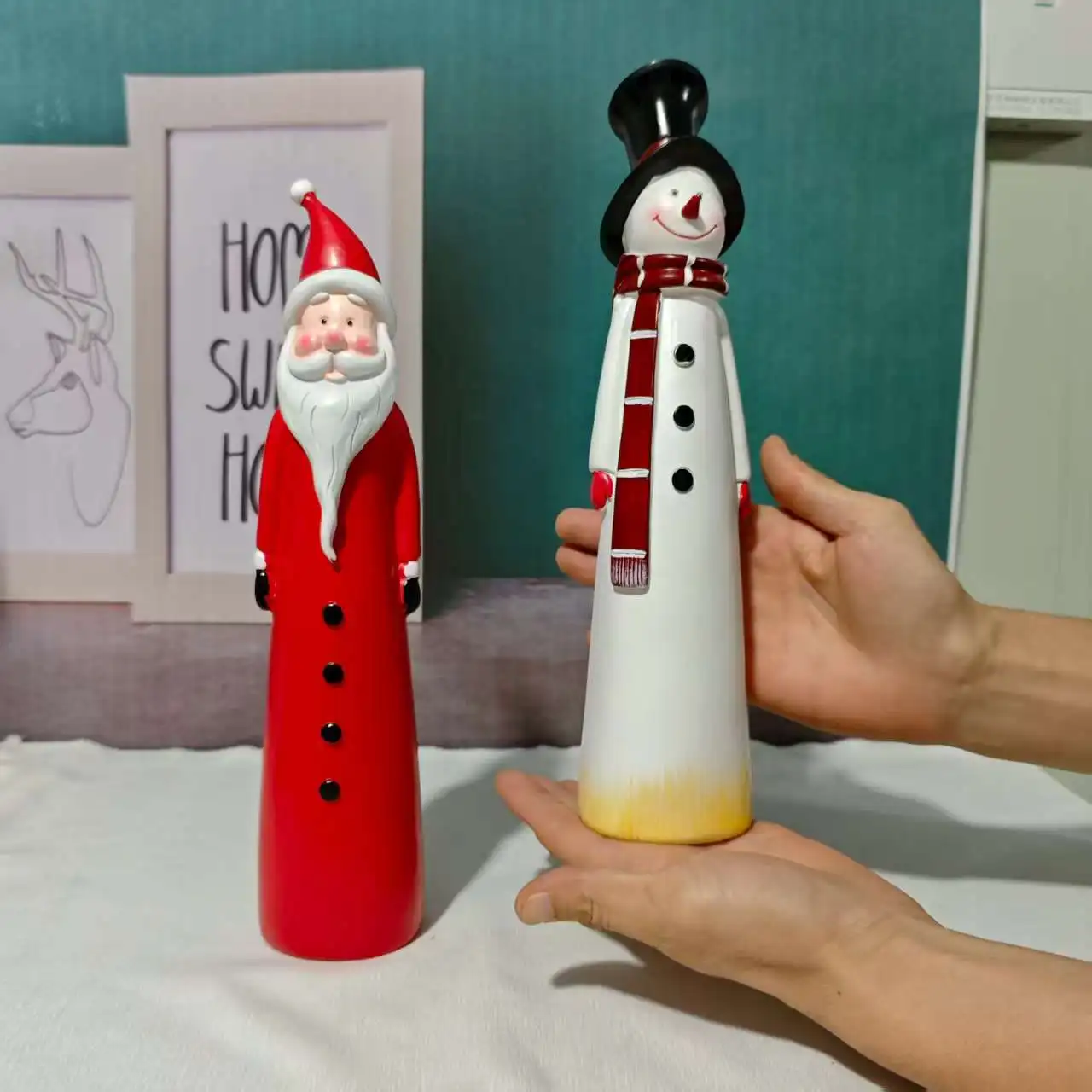 Weihnachten Weihnachtsmann Figur Desktop Ornament Schneemann Harz Tischdekoration für Weihnachten Schlafzimmer Dekoration