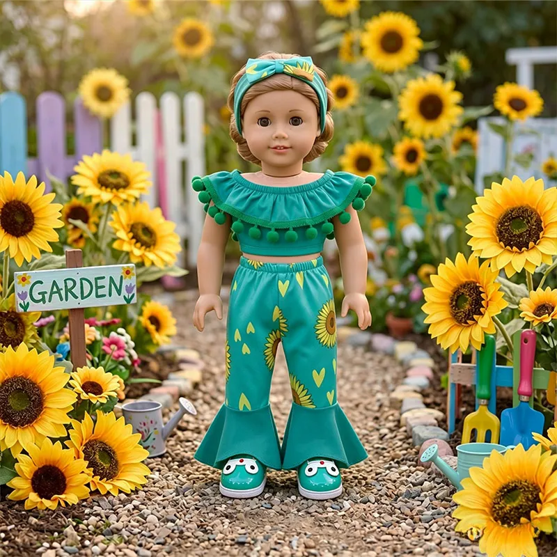 18 Inch & 43cm American Doll Flared Pants Outfit, Doll Clothes Dress Up Accessory Gift