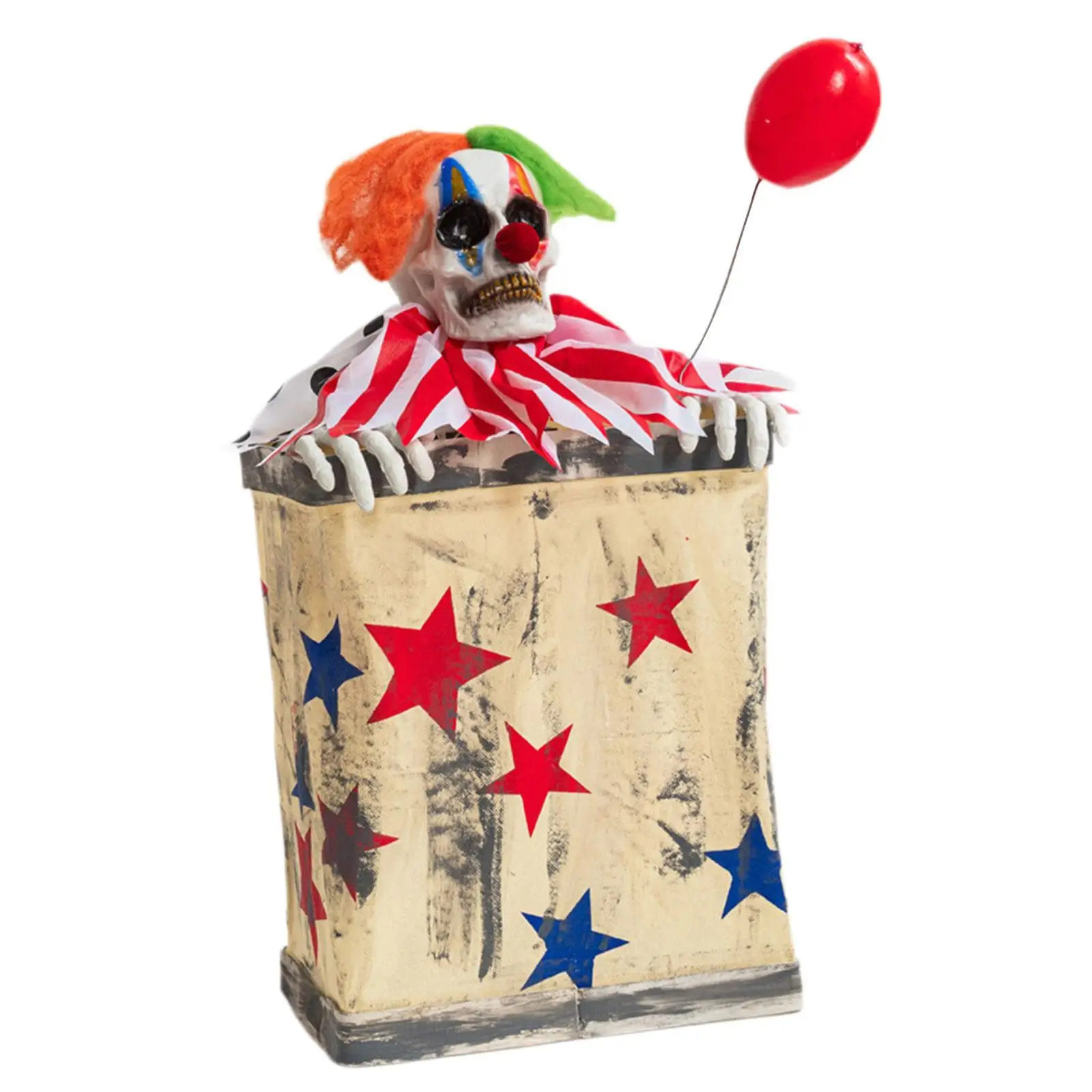 

Animated Clown in Box Theme Park Layout Halloween Decoration for Indoor/Outdoor Kitchen Holiday Bedroom Haunted House Entrance