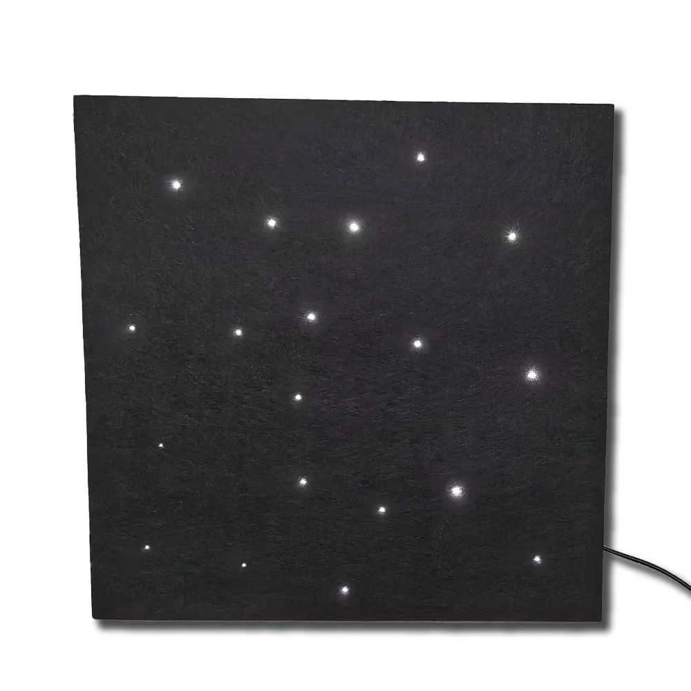 Finished Starry Effect Acoustic Modular Tiles Fiber Optic Star Ceiling Panel Kit Polyester Fiber Board Panel Light System