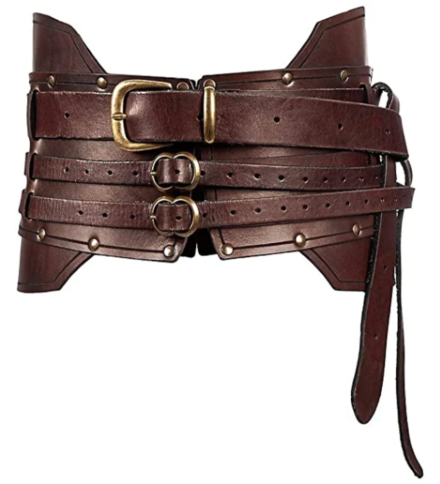 2023 Medieval Retro Wide Belt Men\'s Knight Armor Medieval Costume Adult Cosplay Women Fancy Prop PU Accessories