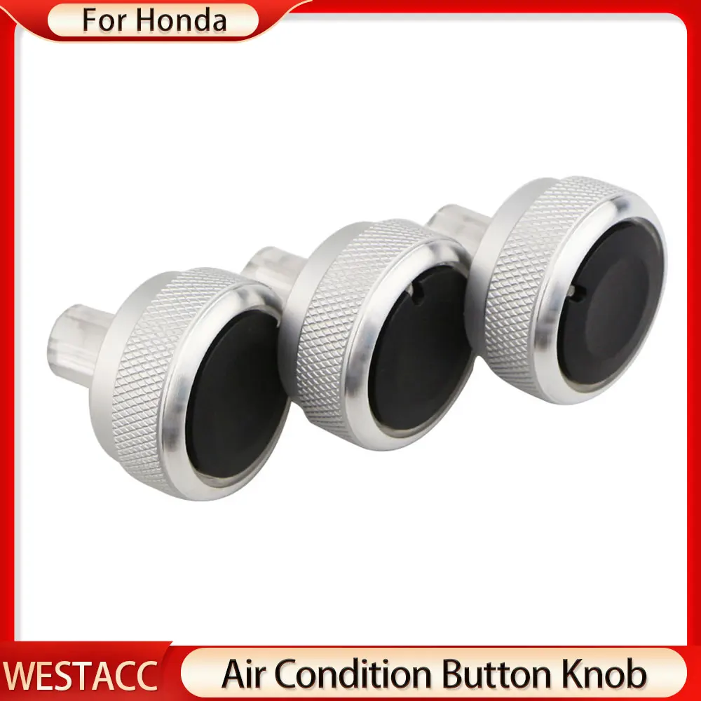 3Pcs Car AC Switch Button Knob for Honda City 2008 - 2014 Fit Crider Jazz 2003 2004 2005 2006 Air Conditioning Knob Accessories