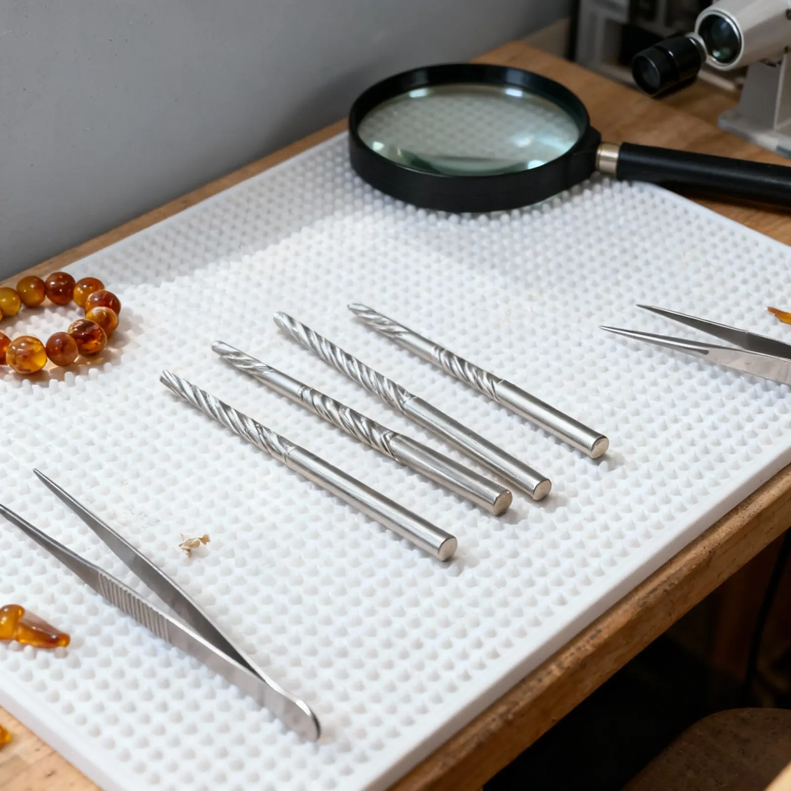 3 tiges de polissage pour perles de Bouddha en acier au tungstène à double grain, à forte capacité de fixation pour perles de Bodhi, d'ambre, de jade et de bois