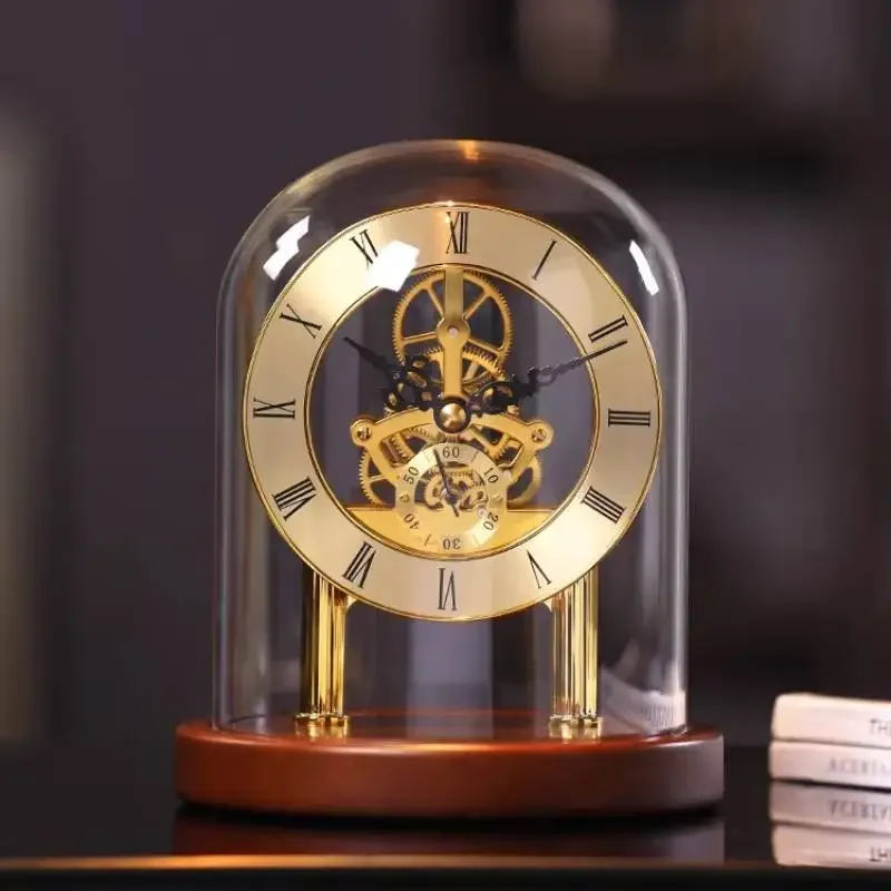 *Glass Vintage Table Clock Wooden Fashion Unique Gold Nordic Digital Clock Bedroom Design Cute Orologio Da Parete Room Decor