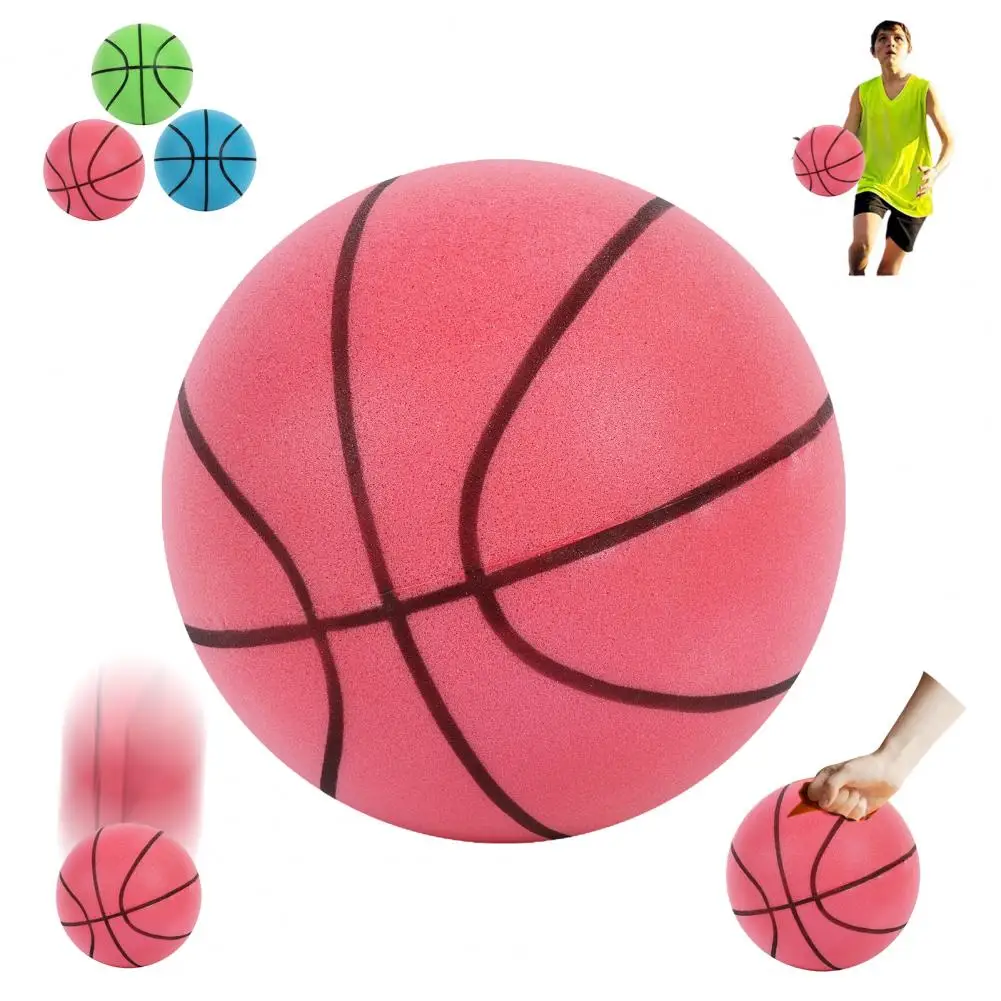 Quiet Sports Ball High Rebound Low Noise Kids Basketball for Dribbling Training Indoor Silent Uncoated Foam Ball Sports for Boys