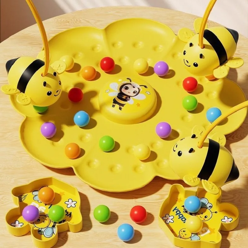 Kids Little Bumblebee Fishing Board Game, Interactive Educational Puzzle Toy, Family Party Game Christmas Gift for Children view 6