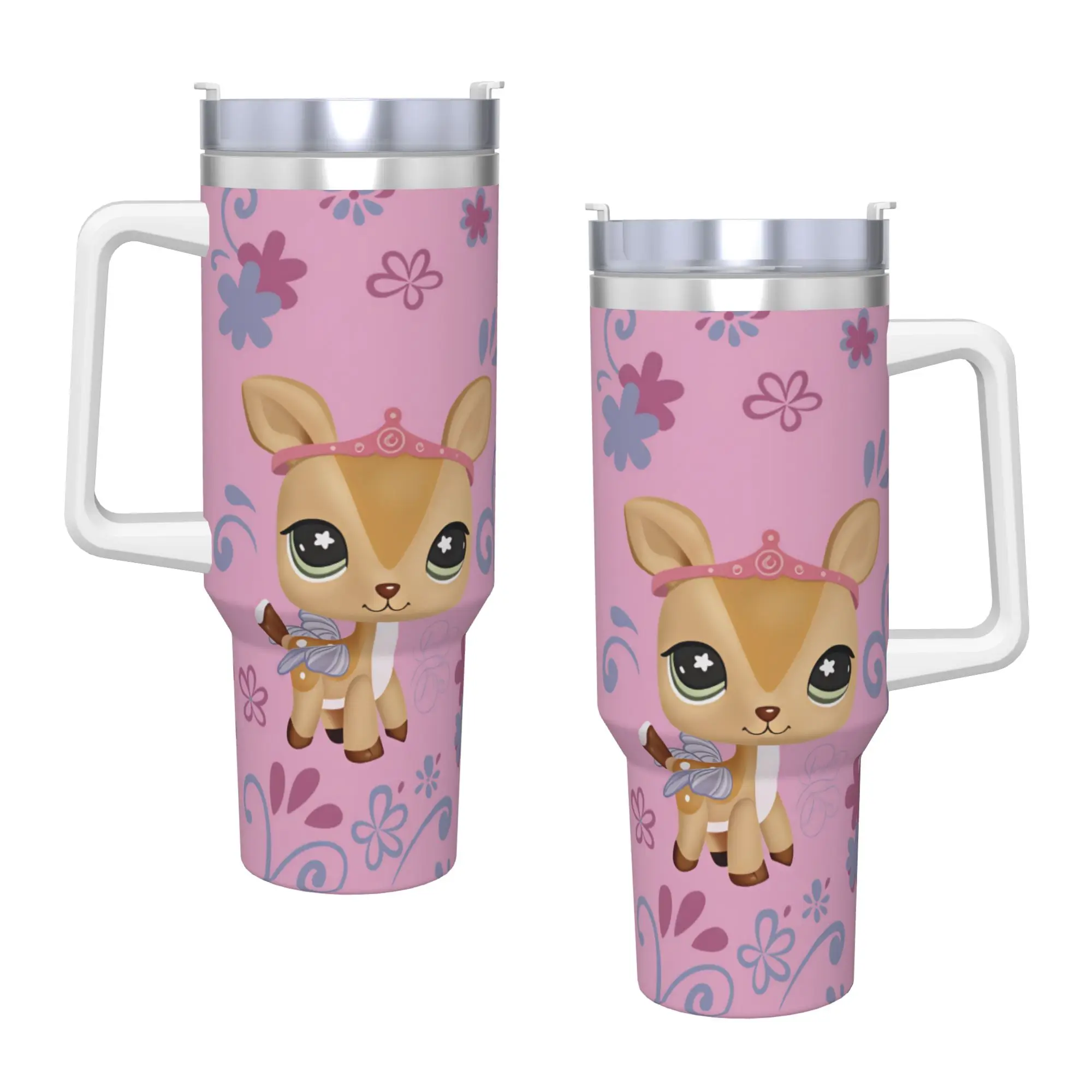 Littlest Pet Cute Tumbler  Cold and Hot Water Bottle Heat Preservation Stainless Steel Thermal Mug Graphic Travel Car Mugs