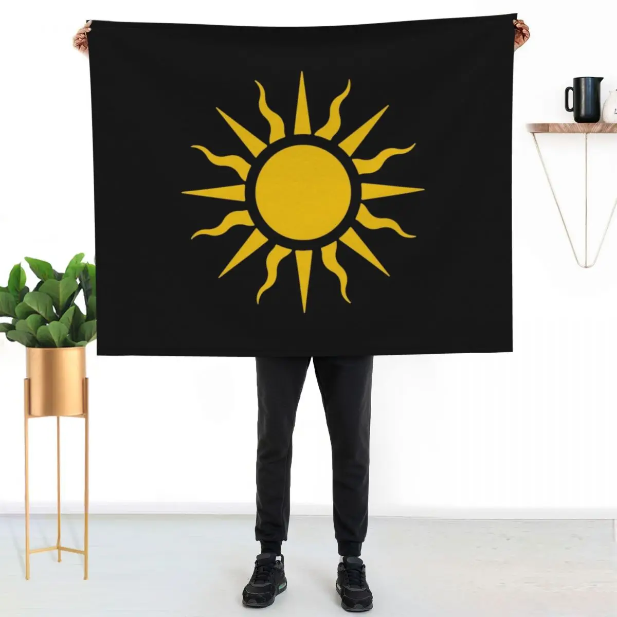 

The Great Sun of Nilfgaard (Gold) Throw Blanket Shaggy Furry Soft Blanket for Bedroom Living Room