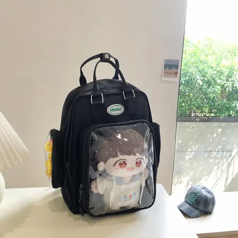 Hand Carry Backpack Transparent Large Capacity Backpack School Backpack Widened For Casual Shopping School Use Pin Display