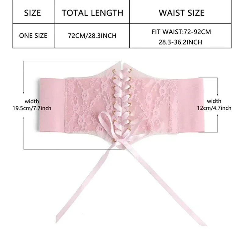 Espartilho renda elegante rosa para mulher, vestido versátil, túnica top, design de luxo, cinto de moda, marca de alta qualidade, gótico