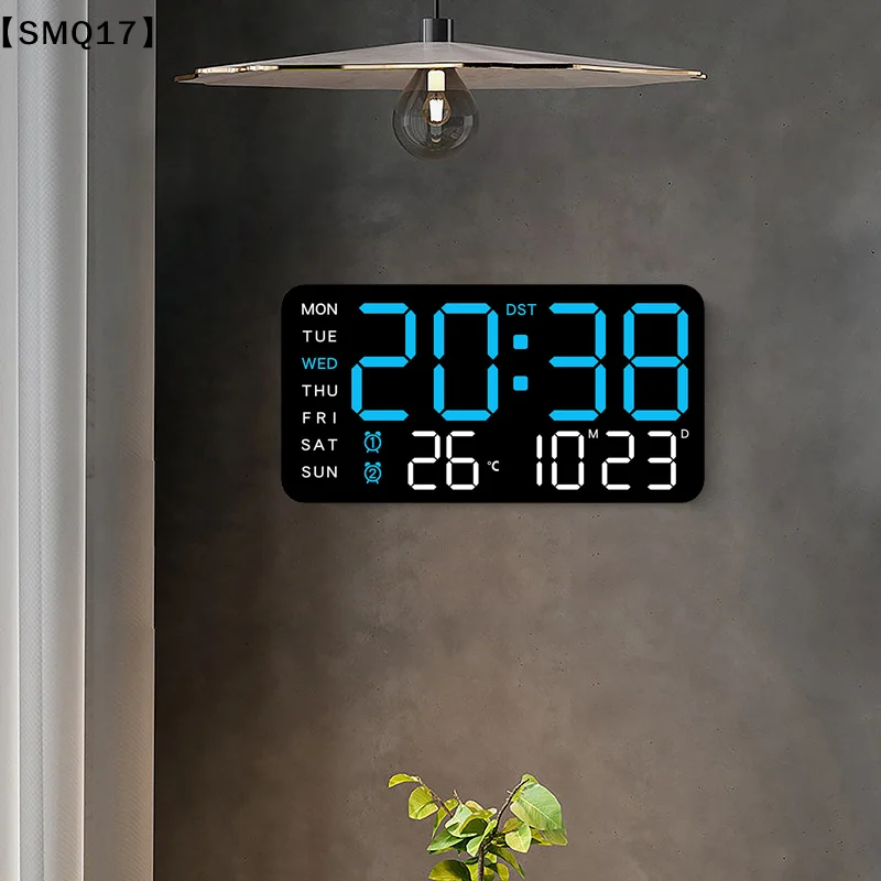 Large Digital Wall Clock With LED Display With Date Temperature Timer Humidity Week For Living Room Bedroom Gift Seniors【SMQ】